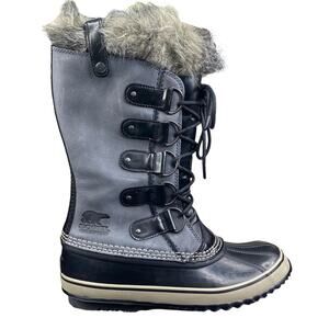 Sorel Women's Joan Of Arctic Premium Gray Black Winter Boots Size US 9